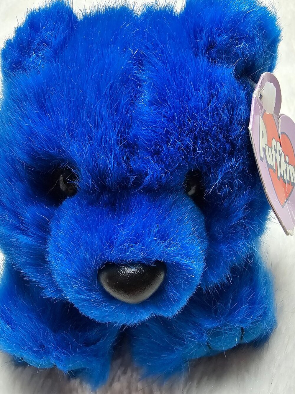 Vintage 1998 Puffkins Skylar Blue Bear Stuffed Animal Plush Swibco